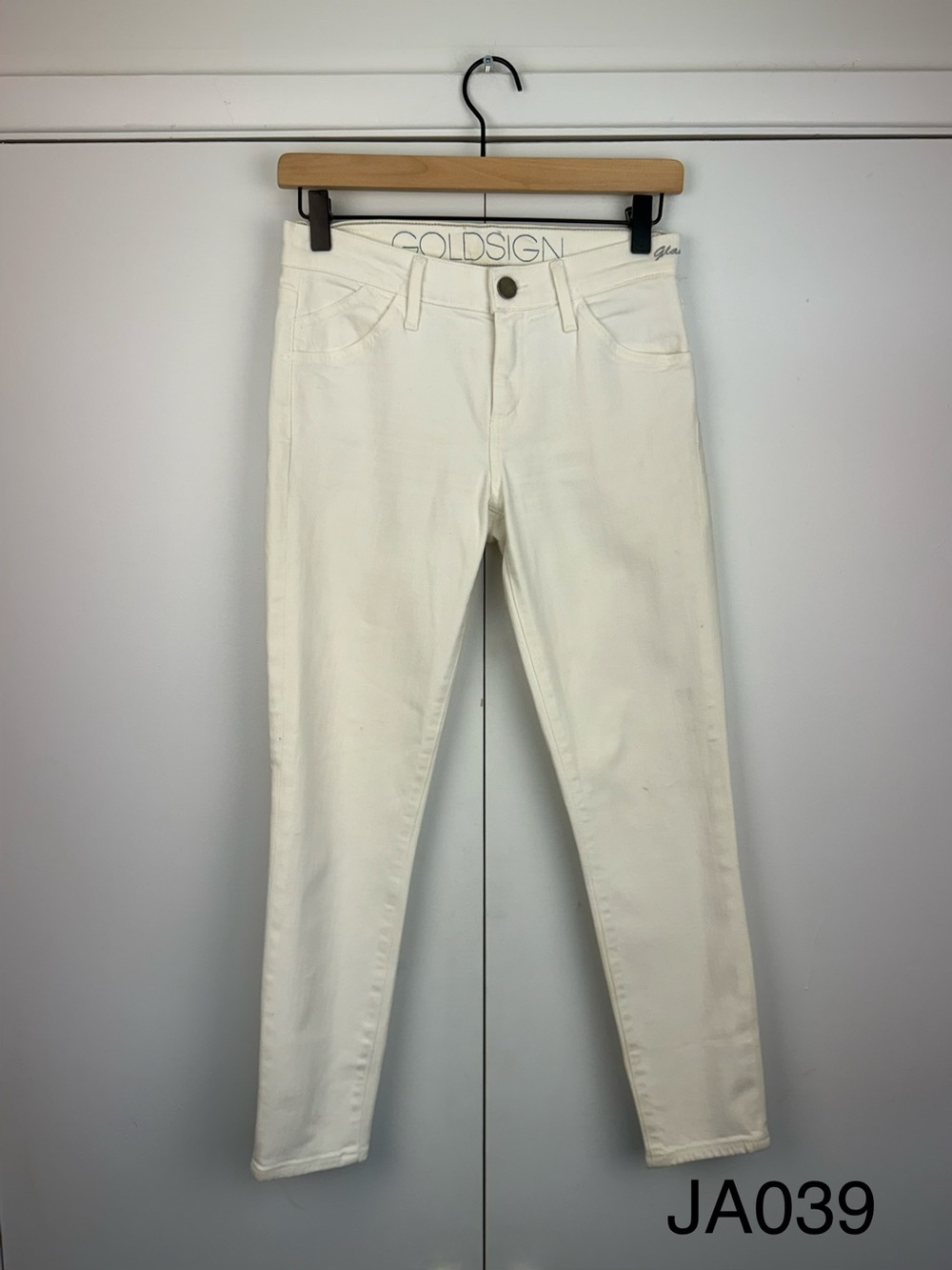 Goldsign Glam White Ankle Skinny Jeans Made in USA